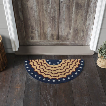 Bunting Flag Coir Rug Half Circle 16.5x33 VHC Brands